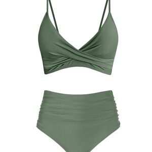 Olive Green Women's Swimwear Set